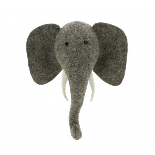 stuffed elephant wall mount