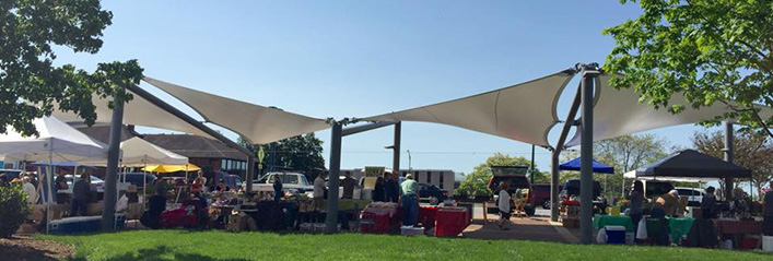 The Farmers Market under the sails in Downtown Hickory